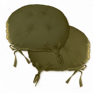 Kit 02 Almofadas Futon Redondo Assento Para Cadeira 40x40 Bege Escuro