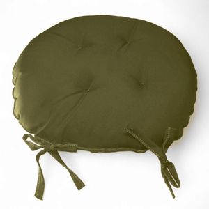 Assento Para Cadeira Almofada Futon 40x40 Redondo Bege Escuro