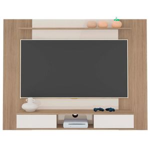 Painel Suspenso Para Tv 72 Pol 176 Cm Carvalho Off White Arly Carv