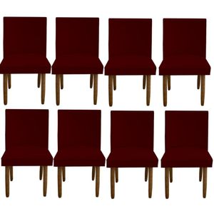 Kit 08 Cadeiras Para Sala De Jantar Tóquio Pés Palito Suede Marsala D'classe Decor