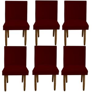 Kit 06 Cadeiras Para Sala De Jantar Tóquio Pés Palito Suede Marsala D'classe Decor