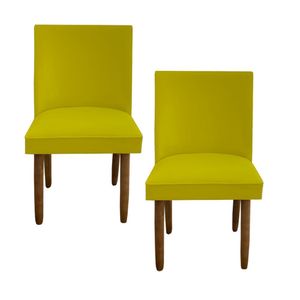 Kit 02 Cadeiras Para Sala De Jantar Tóquio Pés Palito Suede Amarelo D'classe Decor