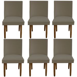 Kit 06 Cadeiras Para Sala De Jantar Tóquio Pés Palito Suede Marrom Rato D'classe Decor