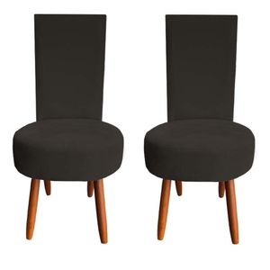 Kit 02 Cadeiras De Jantar Lisboa Sued Marrom D'classe Decor