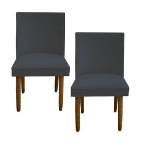 Kit 02 Cadeiras Para Sala De Jantar Tóquio Pés Palito Suede Grafite D'classe Decor