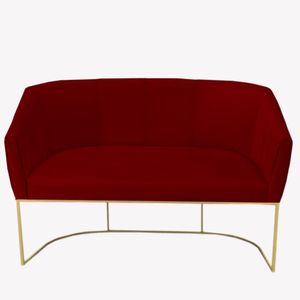 Namoradeira Julia Base De Ferro Suede Vermelho D'classe Decor