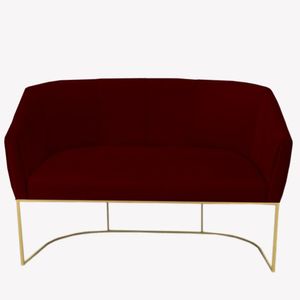 Namoradeira Julia Base De Ferro Suede Marsala D'classe Decor