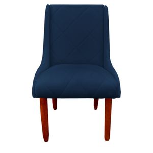 Cadeira Para Sala De Jantar Lizz Pés Palito Veludo Azul Marinho D'classe Decor