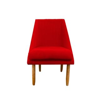 Cadeira Para Sala De Jantar Ana Pés Palito Suede Vermelho D'classe Decor