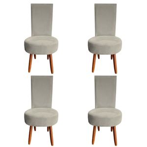 Kit 04 Cadeiras De Jantar Lisboa Sued Bege D'classe Decor