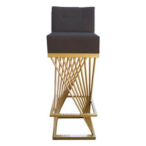 Banqueta Luma Base De Ferro Sued Grafite D'classe Decor