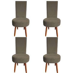 Kit 04 Cadeiras De Jantar Lisboa Sued Marrom Rato D'classe Decor