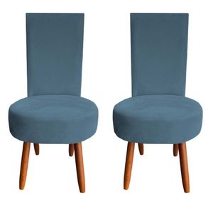 Kit 02 Cadeiras De Jantar Lisboa Sued Azul Tiffany D'classe Decor