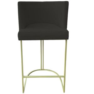 Banqueta Toquio Base De Ferro Sued Grafite D'classe Decor