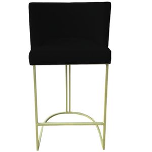Banqueta Toquio Base De Ferro Sued Preto D'classe Decor