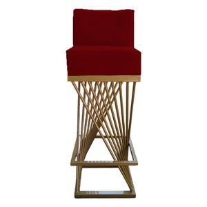 Banqueta Luma Base De Ferro Sued Marsala D'classe Decor