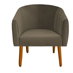 Poltrona Julia Decoração Salão Cadeira Escritório Recepção Estar Amamentação Suede Marrom Rato D'classe Decor
