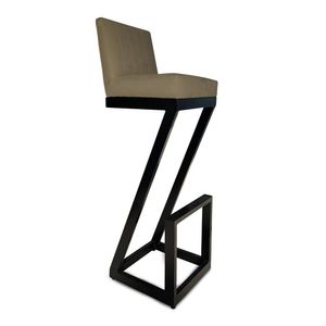 Banqueta Alta Z Base De Ferro Suede Marrom Rato D'classe Decor