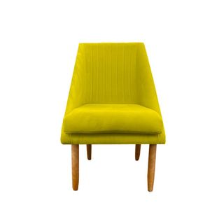 Cadeira Para Sala De Jantar Ana Pés Palito Suede Amarelo D'classe Decor
