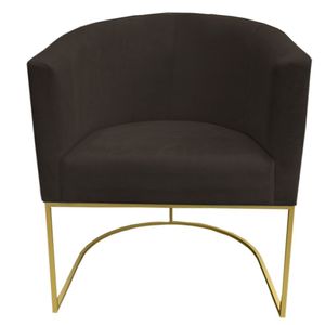 Poltrona Paola Base De Ferro Sued Marrom D'classe Decor