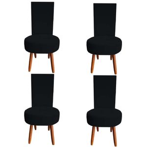 Kit 04 Cadeiras De Jantar Lisboa Sued Preto D'classe Decor