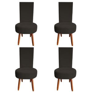 Kit 04 Cadeiras De Jantar Lisboa Sued Marrom D'classe Decor