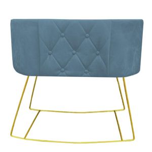 Mini Berço Aconchego Com Balanço Suede Azul Tiffany D'classe Decor