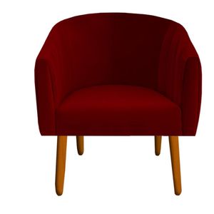 Poltrona Julia Decoração Salão Cadeira Escritório Recepção Estar Amamentação Suede Vermelho D'classe Decor
