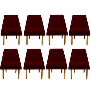 Kit 08 Cadeiras Para Sala De Jantar Ana Pés Palito Suede Marsala D'classe Decor