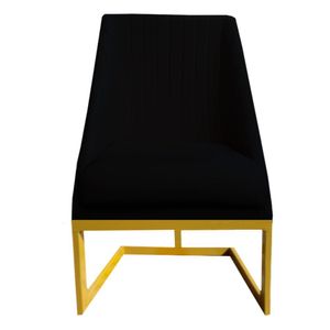 Cadeira Para Sala De Jantar Ana Base De Ferro Veludo Preto D'classe Decor
