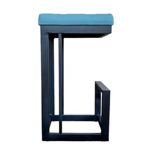 Banqueta Londres Base De Ferro Sued Azul Tiffany D'classe Decor