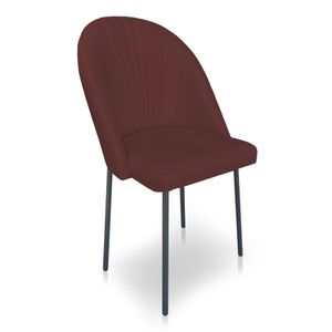 Cadeira De Jantar Virginia Sued Marsala Pés De Ferro Preto Dclasse Decor