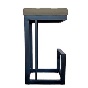 Banqueta Londres Base De Ferro Sued Marrom Rato D'classe Decor