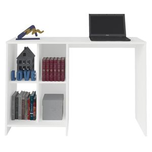 Mesa Escrivaninha 4 Nichos 110 Cm Trix Branco Arly
