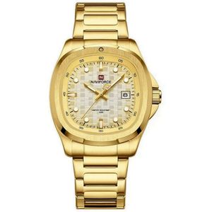 Relógio Pulseira De Aço Inoxidável Luminoso á Prova D´agua Dourado