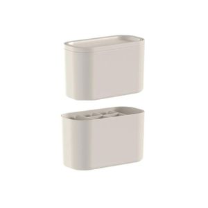 Kit Organizadores De Maquiagem Bold Bege: Lixeira E Porta Maquiagens