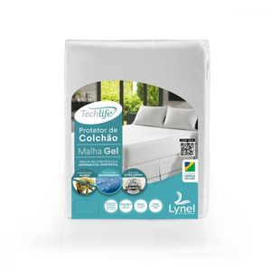 Lençol Impermeável 100x200x30cm Techlife Malha Gel Branco Branco