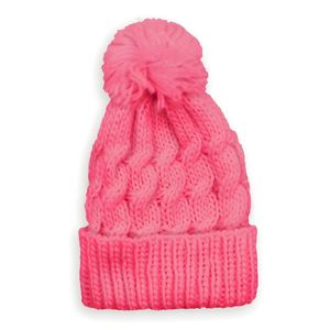 Touca Com Pompom - Estilo E Proteção Nos Dias Frios Cor:rosa