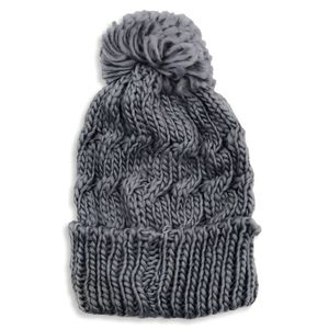 Touca Com Pompom - Estilo E Proteção Nos Dias Frios Cor:cinza