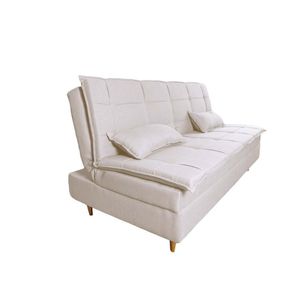 Sofá Cama 3 Lugares 197cm Soho Suede Nude Herrero Decor Nude Areia