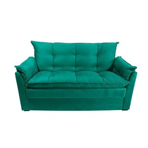 Sofá Small 3 Lugares Conforto 160cm Suede Verde Herrero Decor Verde