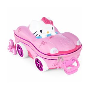 Mochila 3d Com 3 Rodinhas Carrinho Rosa Hello Kitty Maxtoys