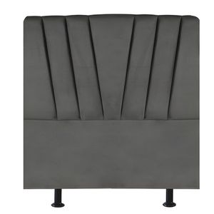 Cabeceira Estofada Cama Box Solteiro 90 Cm Ariel Suede Cinza