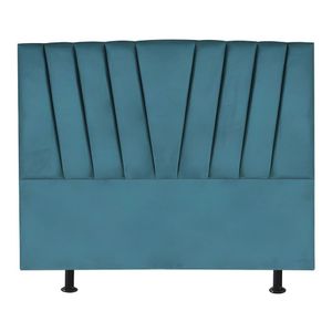 Cabeceira Estofada Cama Casal Queen Size 160 Cm Ariel Suede Azul Turquesa