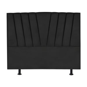 Cabeceira Estofada Cama Casal Queen Size 160 Cm Ariel Veludo Preto