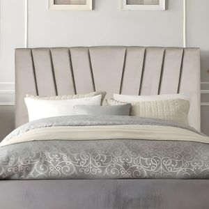 Cabeceira Solteiro Cama Box Estofada 100 Cm Lile Veludo Bege