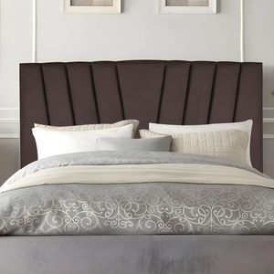 Cabeceira Solteiro Cama Box Estofada 90 Cm Lile Linho Marrom