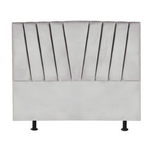 Cabeceira Estofada Cama Casal Queen Size 160 Cm Ariel Suede Cinza Claro