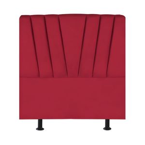 Cabeceira Estofada Cama Box Solteiro 100 Cm Ariel Suede Vermelho