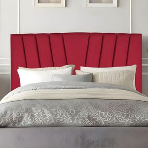 Cabeceira Casal Queen Size Cama Estofada 160 Cm Lile Suede Vermelho